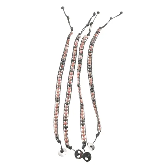 Bratara wrap Rodonit sfere 5mm, imagine 5
