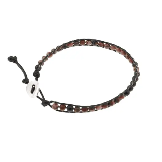 Bratara wrap Rodonit sfere 5mm