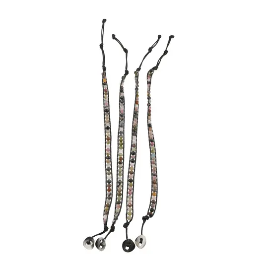 Bratara wrap Turmalina multicolora sfere fatetate 4mm, imagine 5