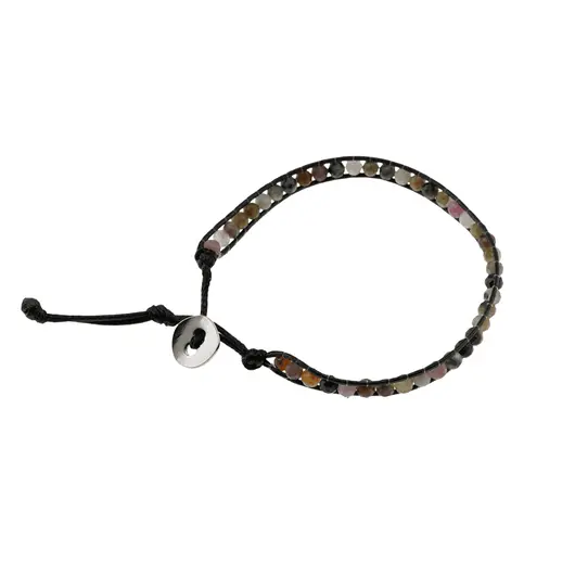 Bratara wrap Turmalina multicolora sfere fatetate 4mm