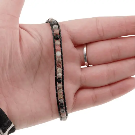 Bratara wrap Turmalina multicolora sfere fatetate 4mm, imagine 2