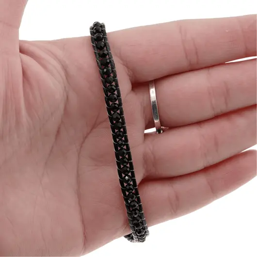 Bratara wrap Turmalina neagra sfere fatetate 4mm, imagine 2