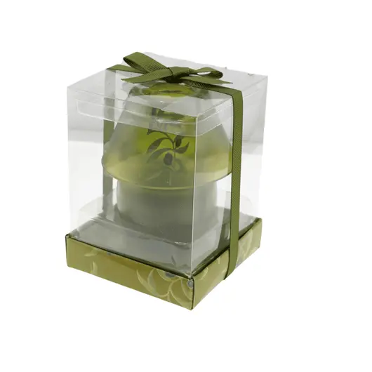 Lumanare din parafina verde model lampa, 9cm, imagine 3