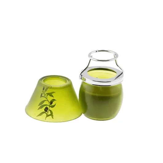 Lumanare din parafina verde model lampa, 9cm, imagine 2