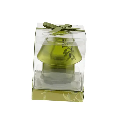 Lumanare din parafina verde model lampa, 9cm, imagine 4