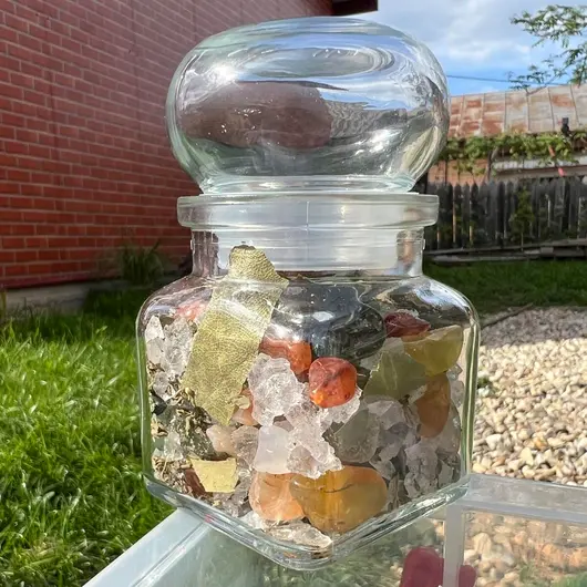 Spelljar pentru manifestarea dorintelor cu ierburi si cristale naturale, imagine 4