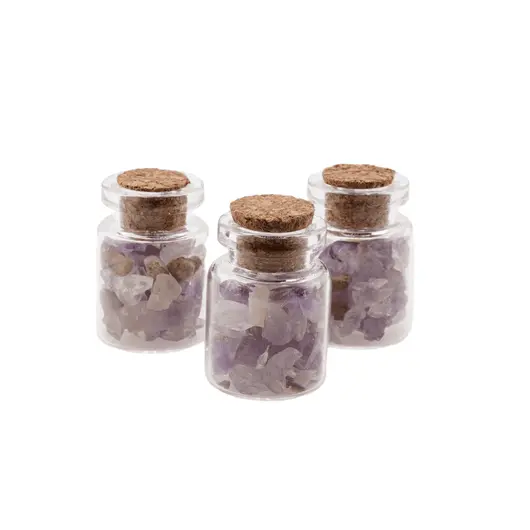 Sticla cu cristale naturale Ametist Brut chips 3-6mm, 3cm, imagine 2