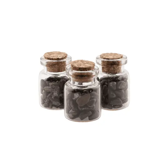 Sticla cu cristale naturale Bronzit chips 3-6mm, 3cm, imagine 2