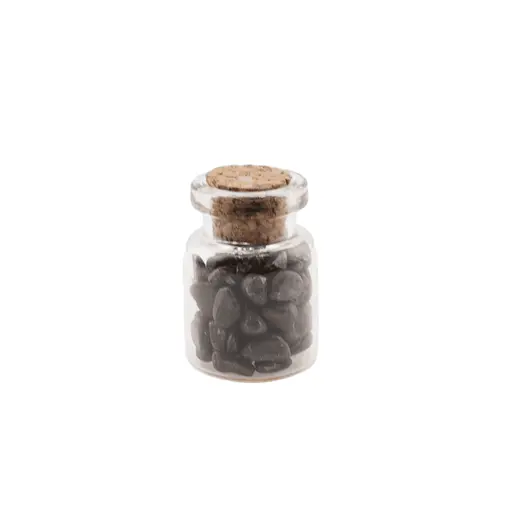 Sticla cu cristale naturale Bronzit chips 3-6mm, 3cm