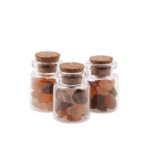 Sticla cu cristale naturale Carneol chips 5-10mm, 3cm, imagine 2