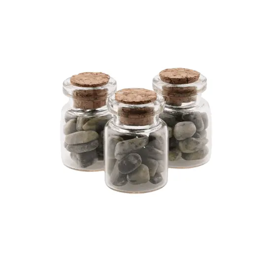 Sticla cu cristale naturale Jad Serpentin, Piatra Infinitului chips 6-12mm, 3cm, imagine 2