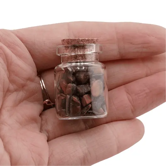 Sticla cu cristale naturale Ochi de tigru chips 3-9mm, 3cm, imagine 3