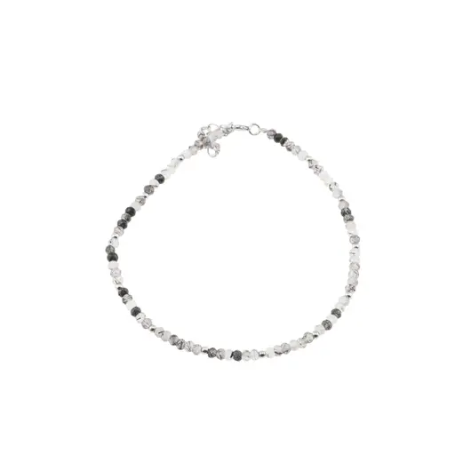 Bratara Cuart Turmalinat discuri fatetate cu Argint 925, 3mm