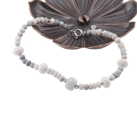 Bratara Opal albastru discuri fatetate cu Argint 925, 4-8mm, imagine 2