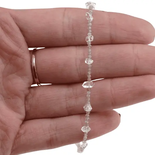 Bratara unicat cu Diamant Herkimer si Labradorit, argint 925, imagine 4