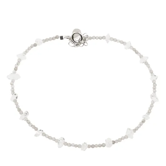 Bratara unicat cu Diamant Herkimer si Labradorit, argint 925