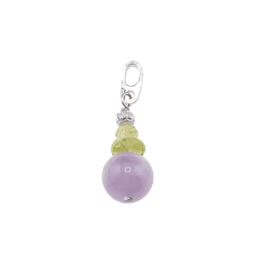 Pandantiv cristale naturale Ametist lavanda si Peridot A+ fatetat cu argint 925