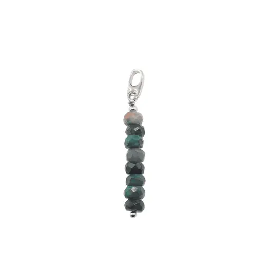 Pandantiv cristale naturale Opal negru din Etiopia discuri fatetate cu argint 925