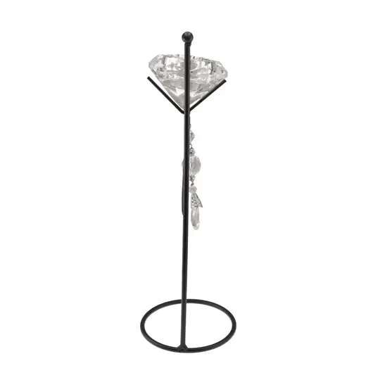 Sfesnic metalic cu un singur brat si elemente din sticla, 30cm, imagine 3