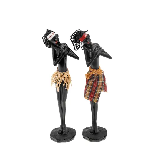 Statueta neagra silueta feminina africana 26cm x 6cm, model 1, imagine 4