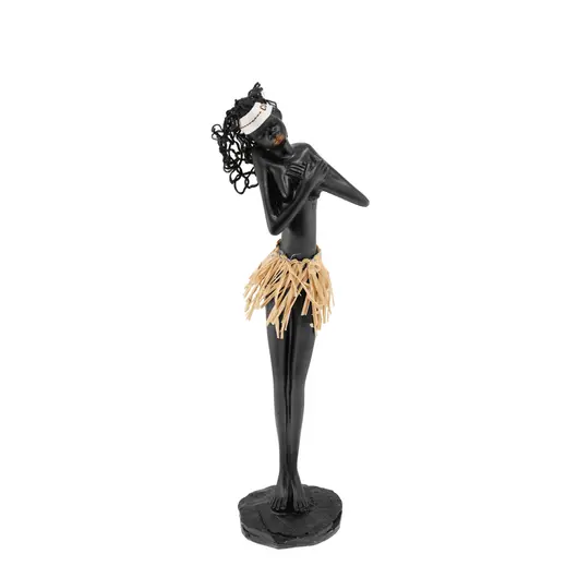 Statueta neagra silueta feminina africana 26cm x 6cm, model 1