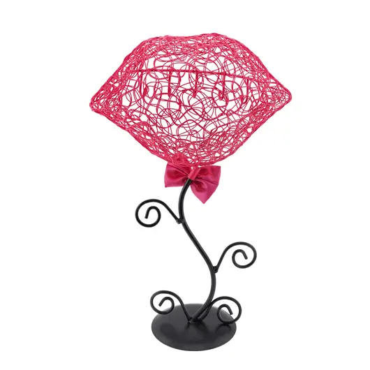 Suport metalic si organizator, buze roz 33cm x 22cm