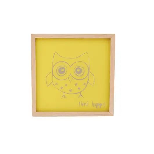 Tablou cu Bufnita si led, 21,5cm x 21,5cm