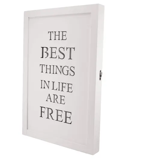 Tablou cu mesaj si led THE BEST THINGS IN LIFE ARE FREE, 30cm x 20cm, imagine 3