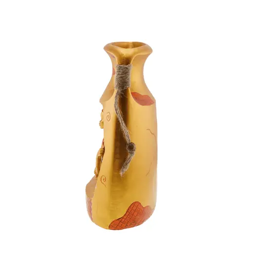 Vaza aurie cu model siluete si simboluri africane, 23cm x 15cm, imagine 2