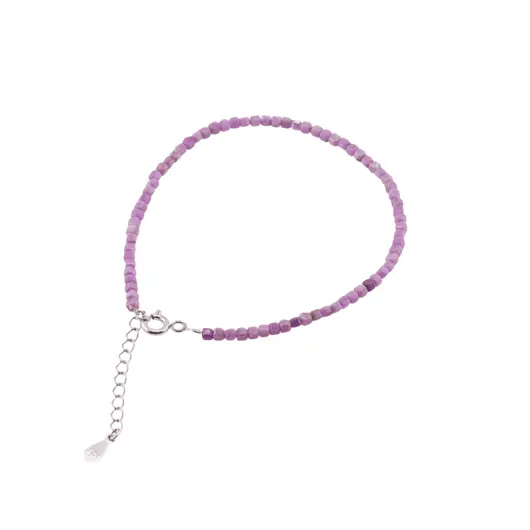 Bratara Fosfosiderit cuburi fatetate cu Argint 925, 2mm