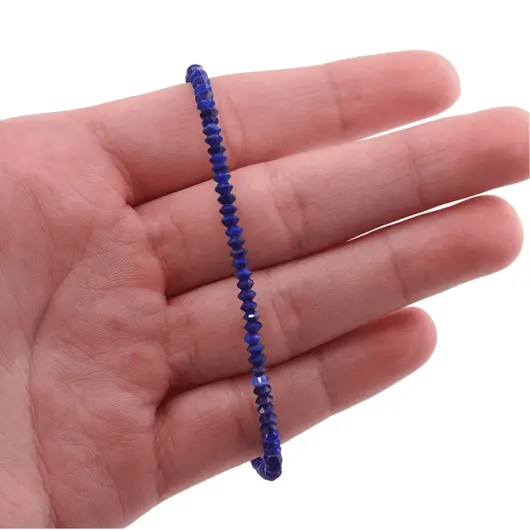 Bratara Lapis Lazuli discuri fatetate cu Argint 925, 3mm, imagine 5