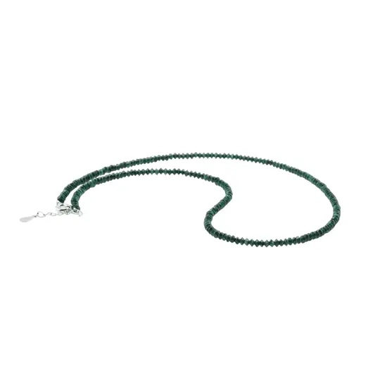 Colier Malachit natural discuri fatetate cu Argint 925, 3mm, imagine 2