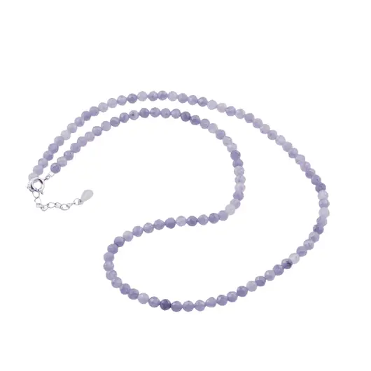 Colier Tanzanit sfere fatetate cu Argint 925, 4mm