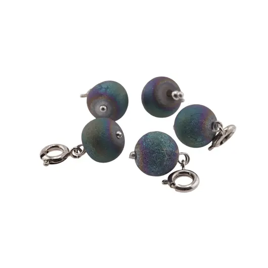 Breloc cu piatra semipretioasa Cuart Titan Aura, 10mm, imagine 3