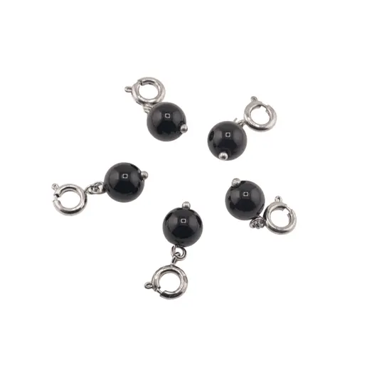 Breloc cu piatra semipretioasa Obsidian, 8mm, imagine 2