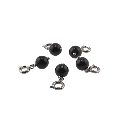 Breloc cu piatra semipretioasa Obsidian, 8mm, imagine 3