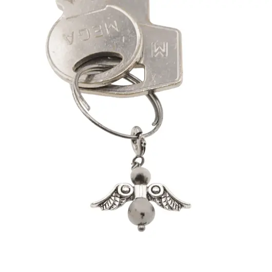 Breloc Ingeras cu pietre semipretioase Jasp kiwi, 4-6mm, imagine 4