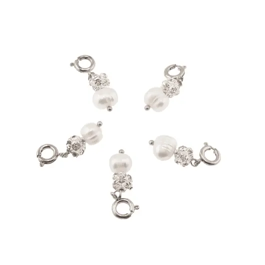 Breloc Perla de cultura si sfera cu Zirconiu, 6-7mm, imagine 2