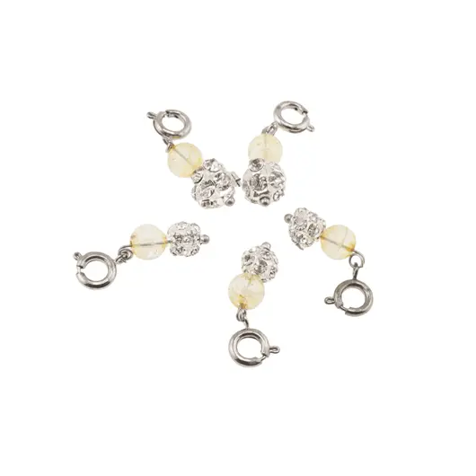 Breloc piatra semipretioasa Citrin si sfera cu Zirconiu, 6-8mm, imagine 2