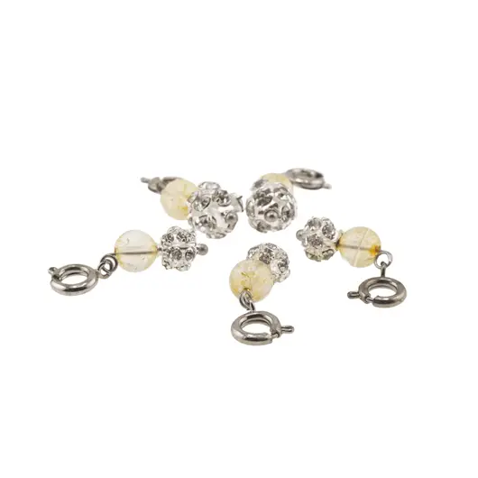 Breloc piatra semipretioasa Citrin si sfera cu Zirconiu, 6-8mm, imagine 3