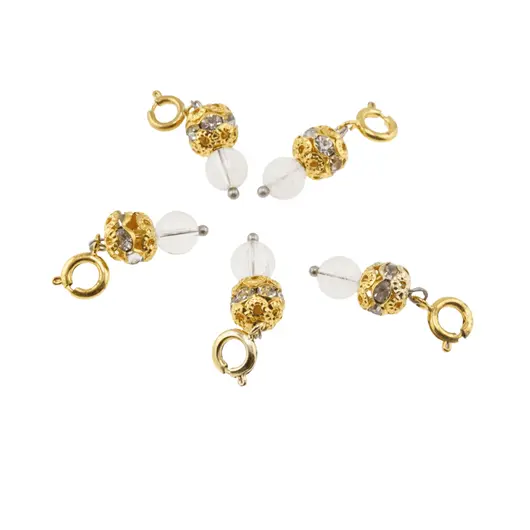 Breloc piatra semipretioasa Cristal de stanca si sfera cu Zirconiu, 6-8mm, imagine 2