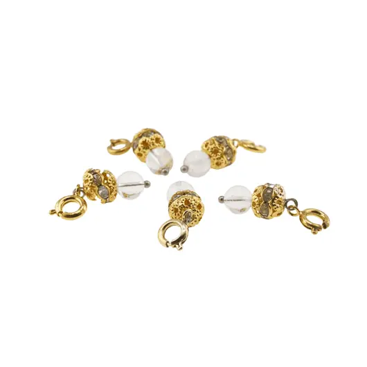 Breloc piatra semipretioasa Cristal de stanca si sfera cu Zirconiu, 6-8mm, imagine 3