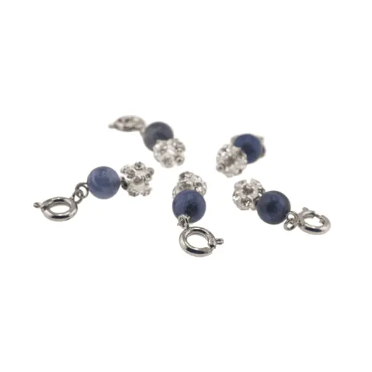 Breloc piatra semipretioasa Sodalit A+ si sfera cu Zirconiu, 6mm, imagine 3