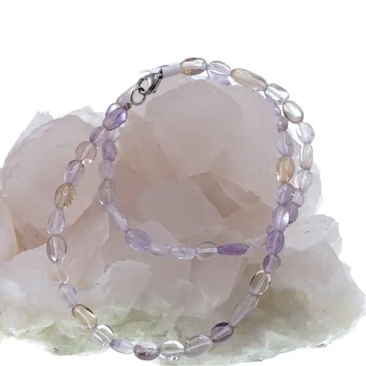 Colier cristale naturale Ametrin neuniform, 6-14mm, imagine 2
