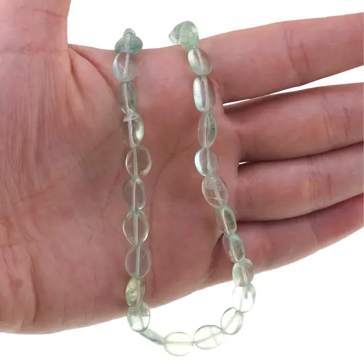 Colier cristale naturale Fluorit verde oval neregulat, 8-11mm, imagine 6
