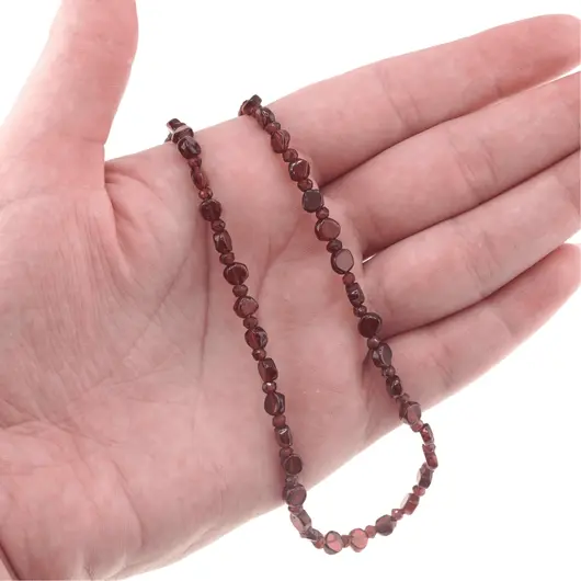 Colier cristale naturale Granat banuti 4mm si discuri fatetate 3mm, imagine 4