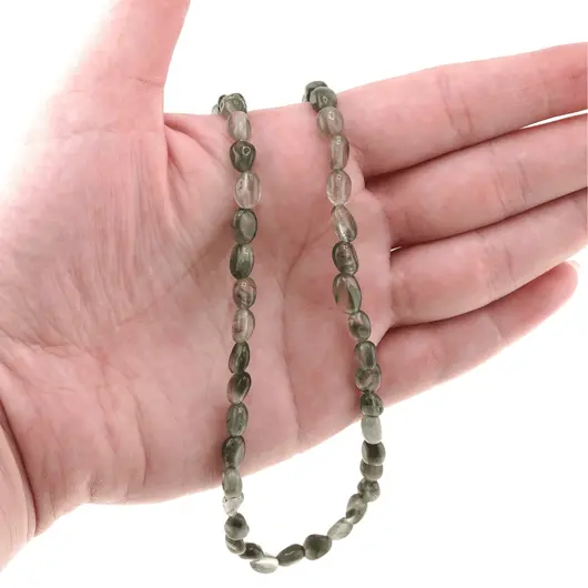 Colier cristale naturale Jad neuniform, 6-8mm, imagine 5