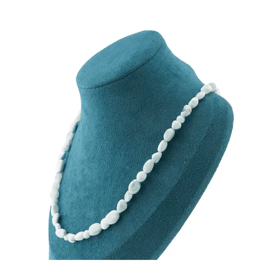 Colier cristale naturale Larimar neuniform, 6-11mm, imagine 4