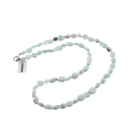 Colier cristale naturale Larimar neuniform, 6-11mm