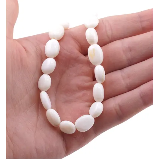 Colier cristale naturale Opal alb oval neregulat, 8-13mm, imagine 5